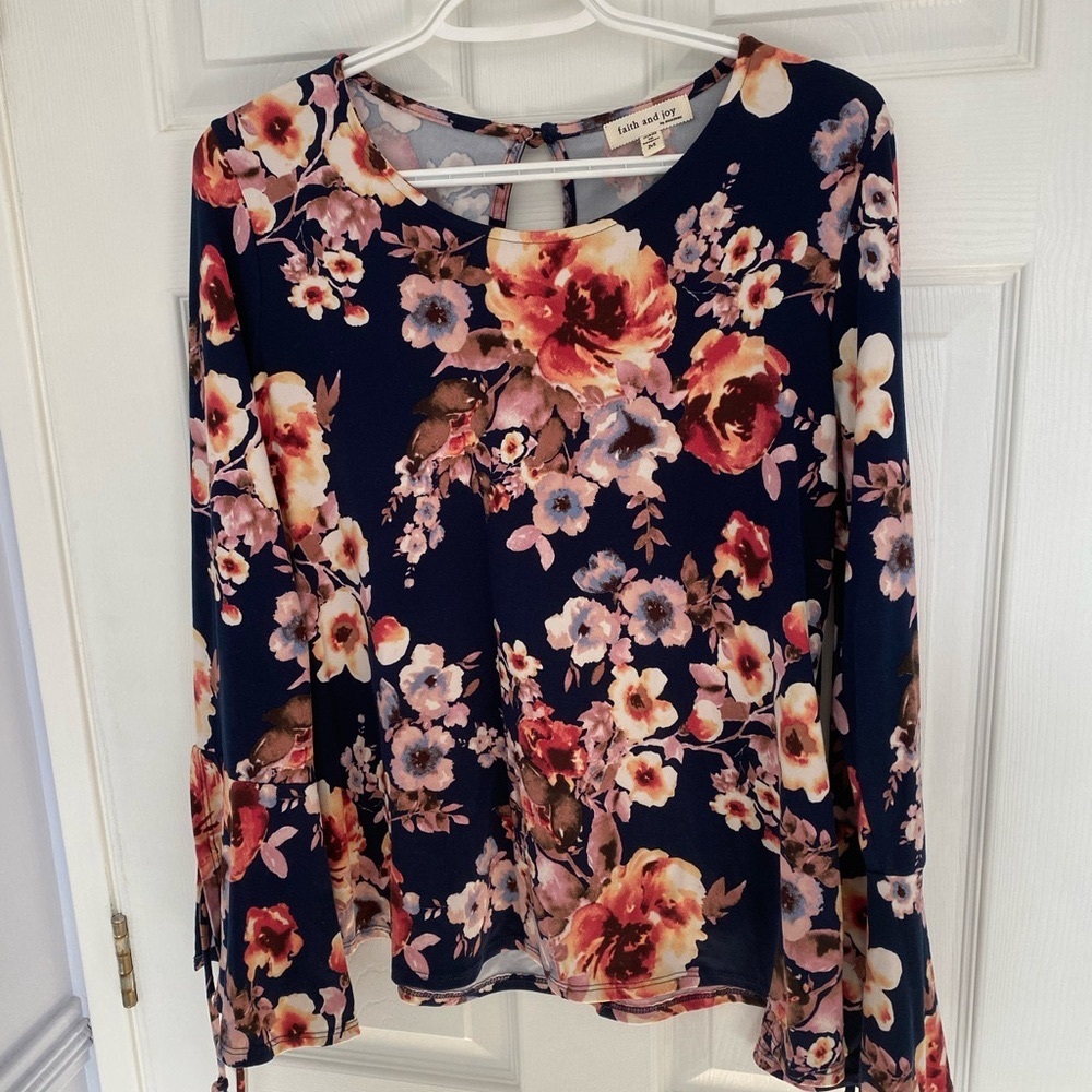 Faith and Joy Cut Out Blouse, size Medium